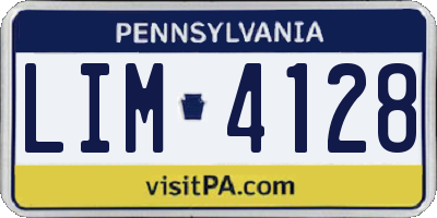 PA license plate LIM4128