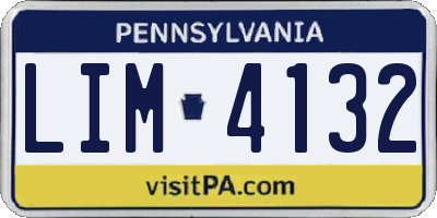 PA license plate LIM4132
