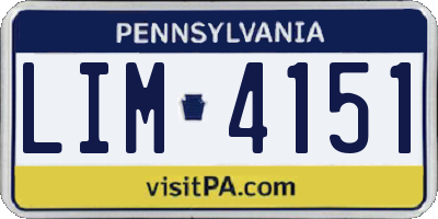 PA license plate LIM4151
