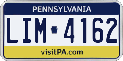 PA license plate LIM4162