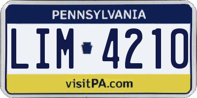 PA license plate LIM4210