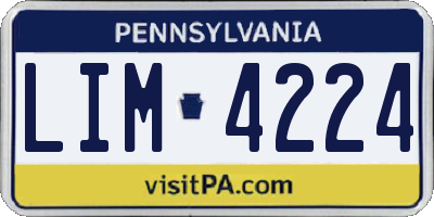 PA license plate LIM4224