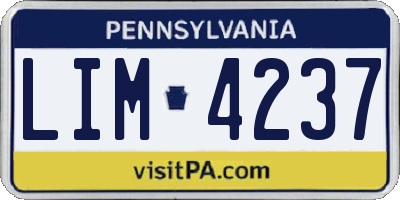 PA license plate LIM4237
