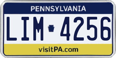 PA license plate LIM4256