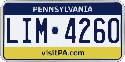 PA license plate LIM4260