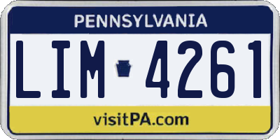 PA license plate LIM4261