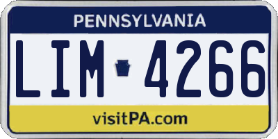 PA license plate LIM4266