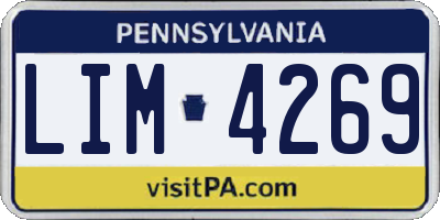 PA license plate LIM4269