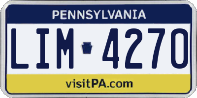 PA license plate LIM4270