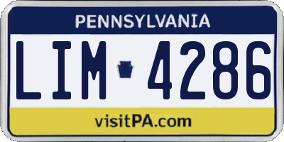PA license plate LIM4286