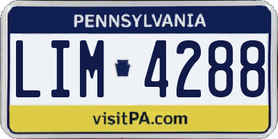 PA license plate LIM4288
