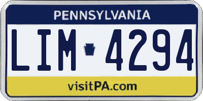 PA license plate LIM4294