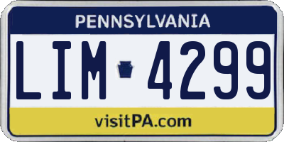 PA license plate LIM4299