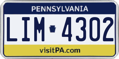 PA license plate LIM4302