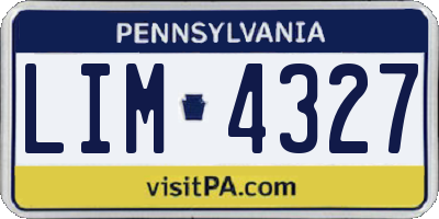 PA license plate LIM4327