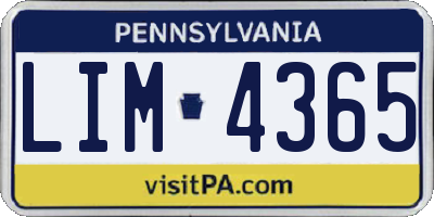 PA license plate LIM4365