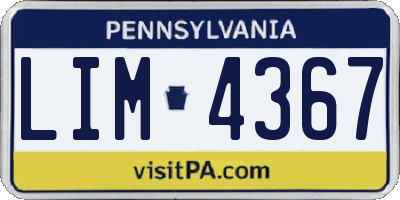 PA license plate LIM4367