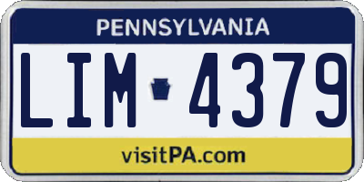 PA license plate LIM4379