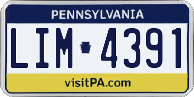 PA license plate LIM4391