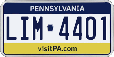 PA license plate LIM4401