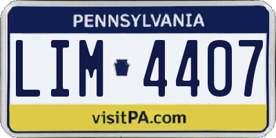 PA license plate LIM4407