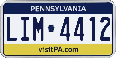 PA license plate LIM4412
