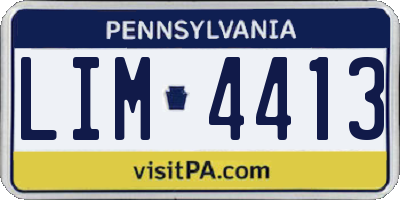PA license plate LIM4413
