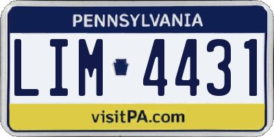 PA license plate LIM4431