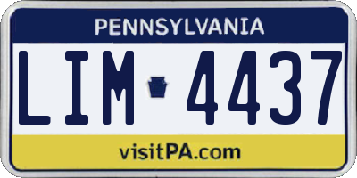PA license plate LIM4437