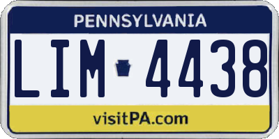 PA license plate LIM4438