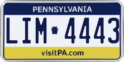 PA license plate LIM4443