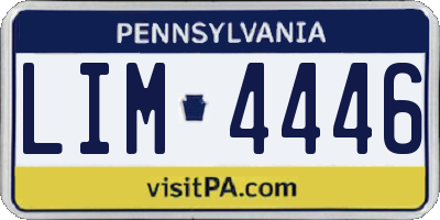 PA license plate LIM4446
