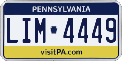 PA license plate LIM4449