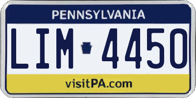 PA license plate LIM4450