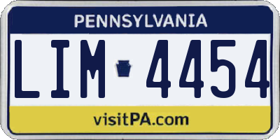 PA license plate LIM4454