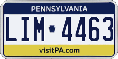 PA license plate LIM4463