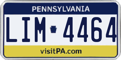 PA license plate LIM4464