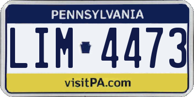 PA license plate LIM4473