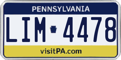 PA license plate LIM4478