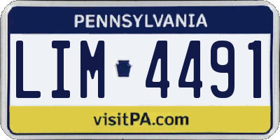 PA license plate LIM4491