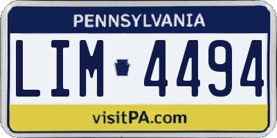 PA license plate LIM4494