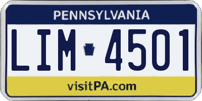 PA license plate LIM4501