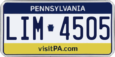 PA license plate LIM4505