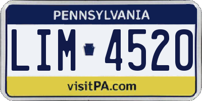 PA license plate LIM4520