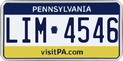 PA license plate LIM4546