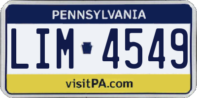 PA license plate LIM4549