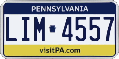 PA license plate LIM4557