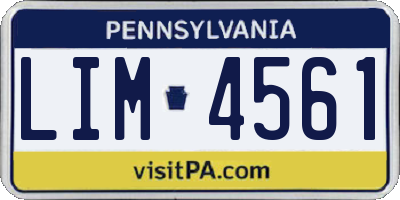 PA license plate LIM4561