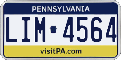 PA license plate LIM4564