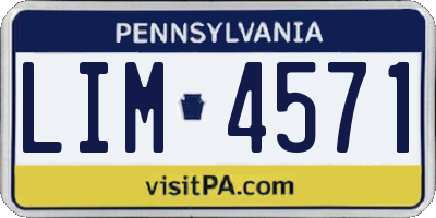 PA license plate LIM4571
